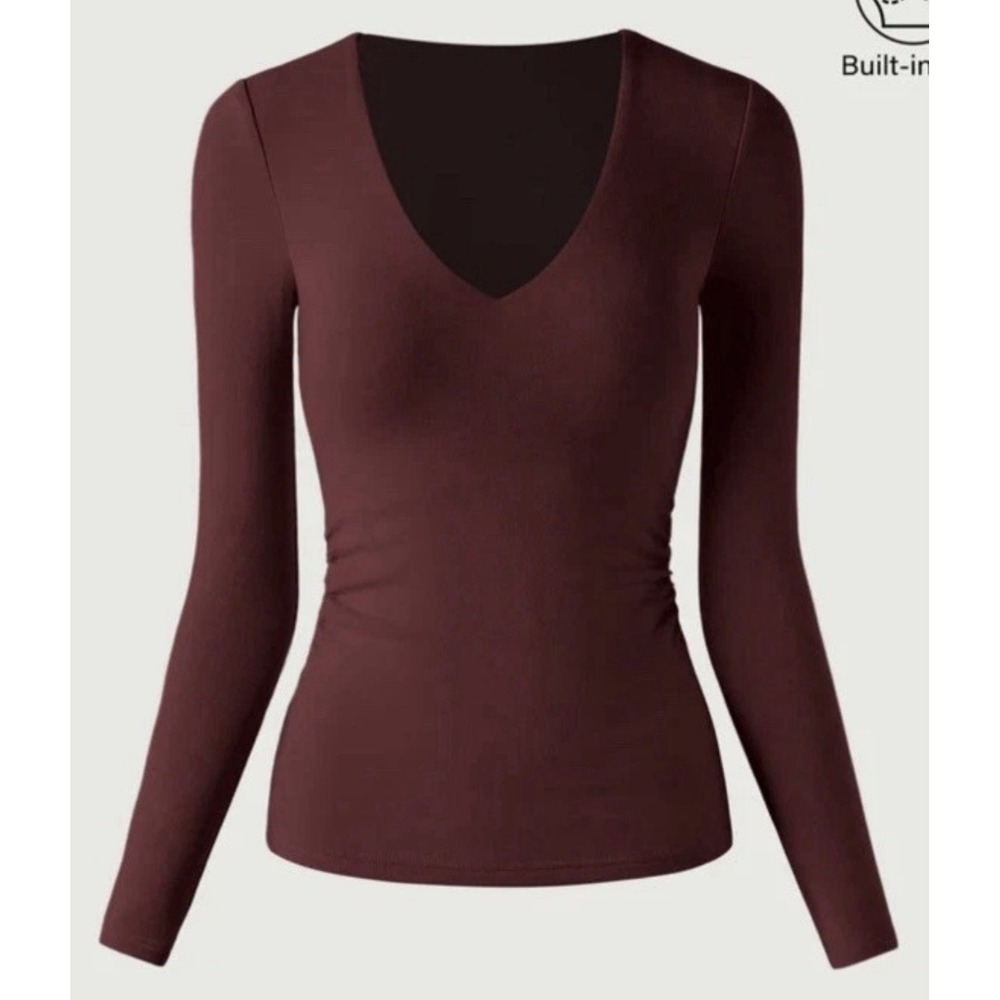 OGL Size-L Womens Bra Top Ruby ProWarm Long Sleeve Burgundy